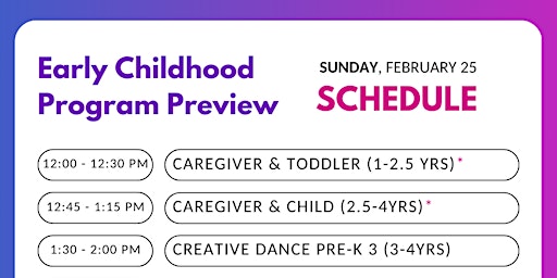 Early Childhood Spring 1 Dance Program Preview primary image