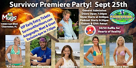 Survivor Premiere Party VIP Early Entry with Jonny Fairplay & Castaways primary image