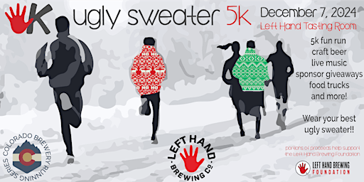 Imagem principal do evento Ugly Sweater 5k @ Left Hand Brewing Co. | 2024 CO Brewery Running Series