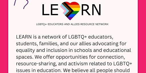 Hauptbild für 4th Monday LGBTQ+ Educator's Network