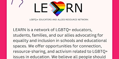 Primaire afbeelding van 4th Monday LGBTQ+ Educator's Network