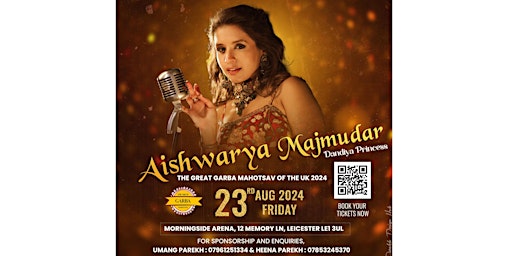 Garba With Dandiya Princess Aishwarya Majmudar In Leicester Aug 2024 primary image