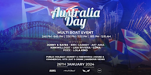 AUSTRALIA DAY BOAT PARTY | Sunset & Fireworks primary image