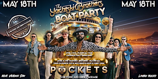 Primaire afbeelding van Pockets on a Boat - 4HRS FOOD & DRINKS PACKAGE INCLUDED - LIVE BAND & DJ