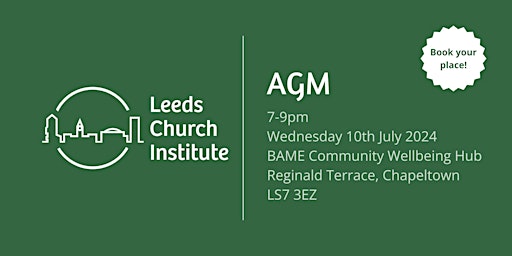Imagem principal do evento Leeds Church Institute AGM 2024