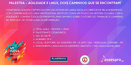 Imagem principal do evento Agilidade e Linux, dois caminhos que se encontram