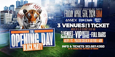 The Opening Day Block Party on Friday, April 5th. 3 venues for 1 ticket!