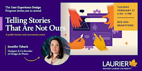 Laurier Public Lecture - Jennifer Taback: Telling Stories That Are Not Ours primary image