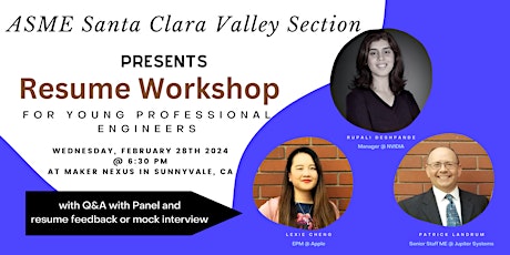 Young Professional Engineer Q&A Panel and Resume Workshop primary image