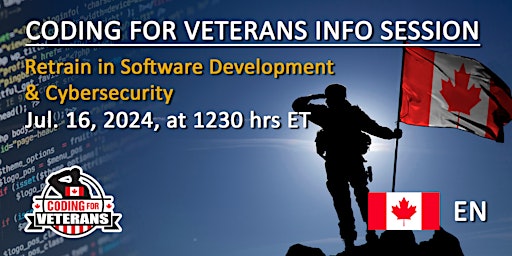 Immagine principale di Coding for Veterans Online Info Session - Jul. 16, 2024, at 1230 hrs ET 