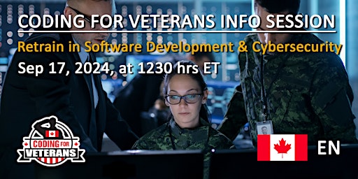 Immagine principale di Coding for Veterans Online Info Session - Sep. 17, 2024, at 1230 hrs ET 