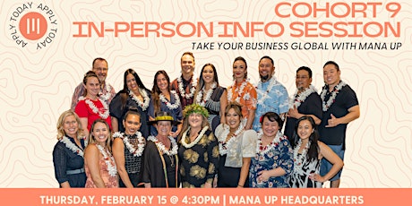 Mana Up Cohort 9 Info Session *IN PERSON ON OAHU* primary image