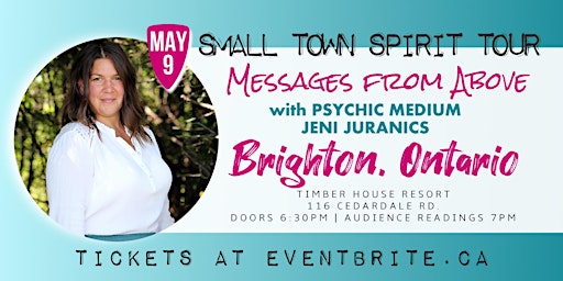 Immagine principale di Messages from Above with Psychic Jeni Juranics BRIGHTON, ON 