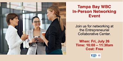 Primaire afbeelding van Tampa Bay WBC In-person Networking Event - JULY