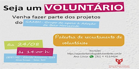 Imagem principal do evento Seja Voluntário do GAABH - Grupo de Apoio à Adoção