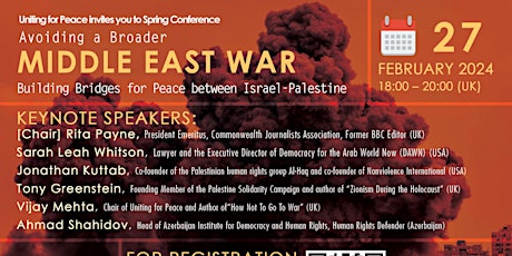 Avoiding a Broader Middle East War – Building Bridges for Peace primary image