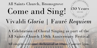 Immagine principale di Come and Sing | Vivaldi Gloria and Fauré Requiem 