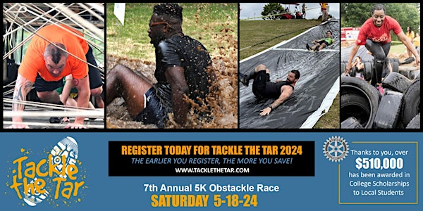 Tackle the Tar 2024 - 5K Obstacle Course Race Tickets, Sat, May 18, 2024 at  8:45 AM