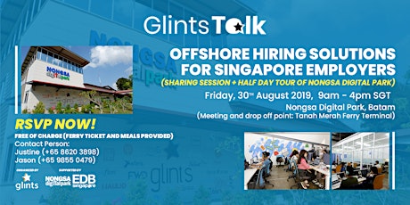 GlintsTalk: Offshore Hiring Solution for Singapore Company (Sharing Session & Half Day Explore Nongsa Digital Park) primary image