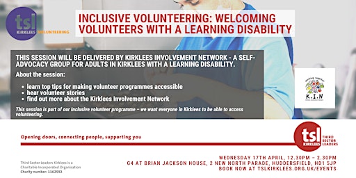 Primaire afbeelding van Inclusive Volunteering: Welcoming Volunteers with a Learning Disability