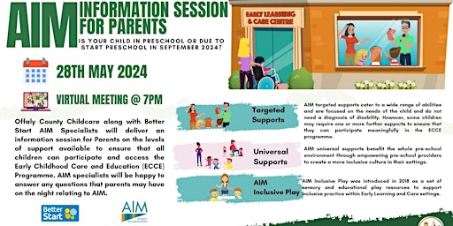 Imagen principal de AIM Information Session for PARENTS of ECCE Children