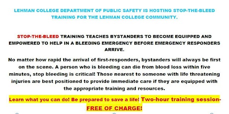 Lehman College Stop the Bleed