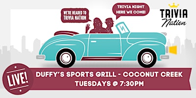 Imagem principal de General Knowledge Trivia at Duffy's - Coconut Creek - $100 prizes!