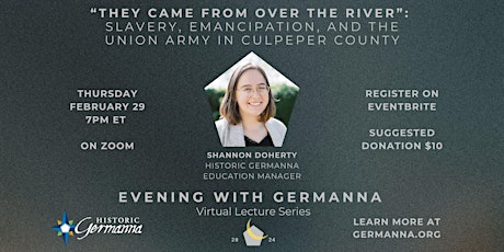 Evening with Germanna: Shannon Doherty, Education Manager  primärbild