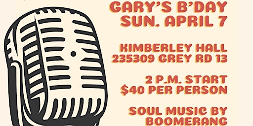 Gary's Birthday Bash with Boomerang - Soul Music for Dancing & Celebrating primary image