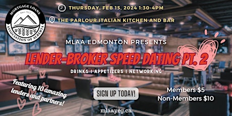 Imagen principal de MLAA Edmonton Presents: Lender-Broker "Speed Dating"