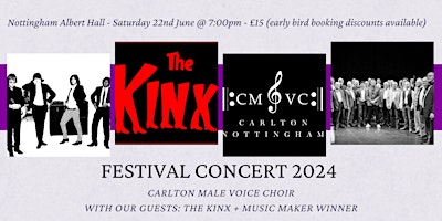 Charity Festival Concert 2024 by Carlton MVC, Nottingham with The Kinx! primary image