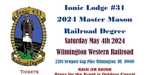 Imagem principal de Ionic Lodge #31 2024 Master Mason Railroad Degree