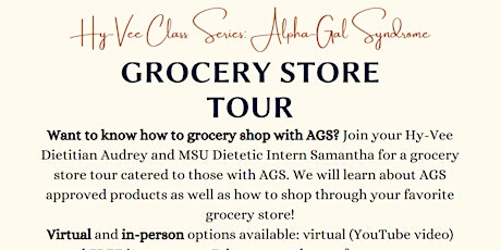 Alpha Gal Syndrome Grocery Store Tour primary image