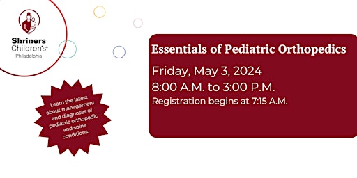 Imagem principal do evento Essentials of Pediatric Orthopedics