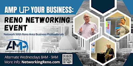 Primaire afbeelding van AMP Up Your Business: Reno Networking Event-Guest Speaker: Ryan Baskharoon