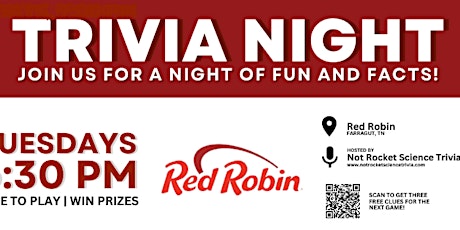 Red Robin Farragut Trivia Night