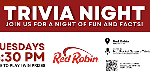 Immagine principale di Red Robin Farragut Trivia Night 