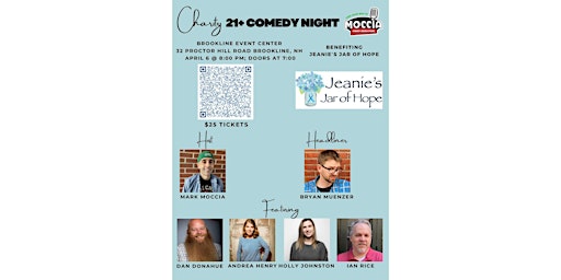 21+ Charity Comedy Night to benefit Jeanie's Jar of Hope! primary image