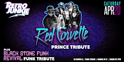 Imagem principal do evento RED CORVETTE (Prince Tribute) + BLACK STONE FUNK REVIVAL (Funk Covers)