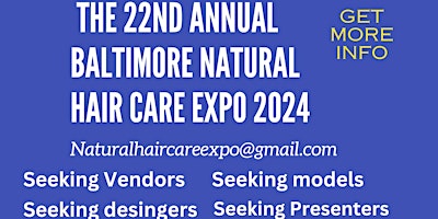 Image principale de Baltimore Natural Hair Care EXpo  2024