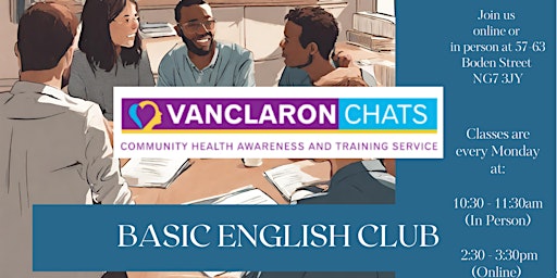 Image principale de Basic English Club (Online & In person)