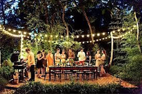 Extremely attractive outdoor barbecue party
