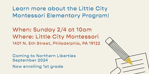 Elementary Program Information Session at Little City Montessori