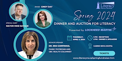 Image principale de Literacy Nova Scotia's Spring 2024 Dinner & Auction for Literacy