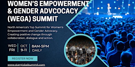 Global Summit on Women Empowerment and Gender Advocacy (WEGA) Summit 2024 primary image