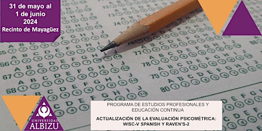 Imagem principal de Actualización de la Evaluación Psicométrica: WISC-V Spanish y Raven's-2