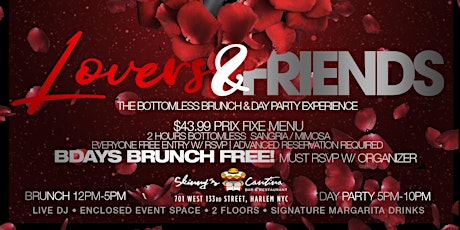 Lovers and Friends, Bdays EAT FREE, 2hrs bottomless drinks, free entry primary image