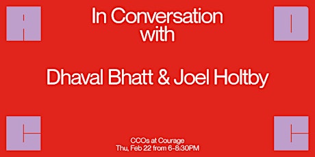 Image principale de In Conversation with... Dhaval Bhatt and Joel Holtby