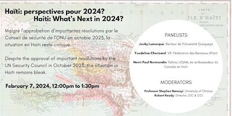 Imagen principal de Haiti: What’s Next in 2024? / Haïti: perspectives pour 2024?