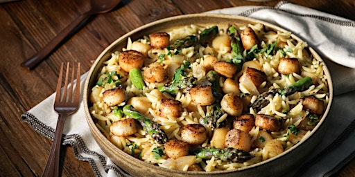 UBS IN PERSON Cooking Class: Scallops in White Wine with Asparagus Orzo primary image